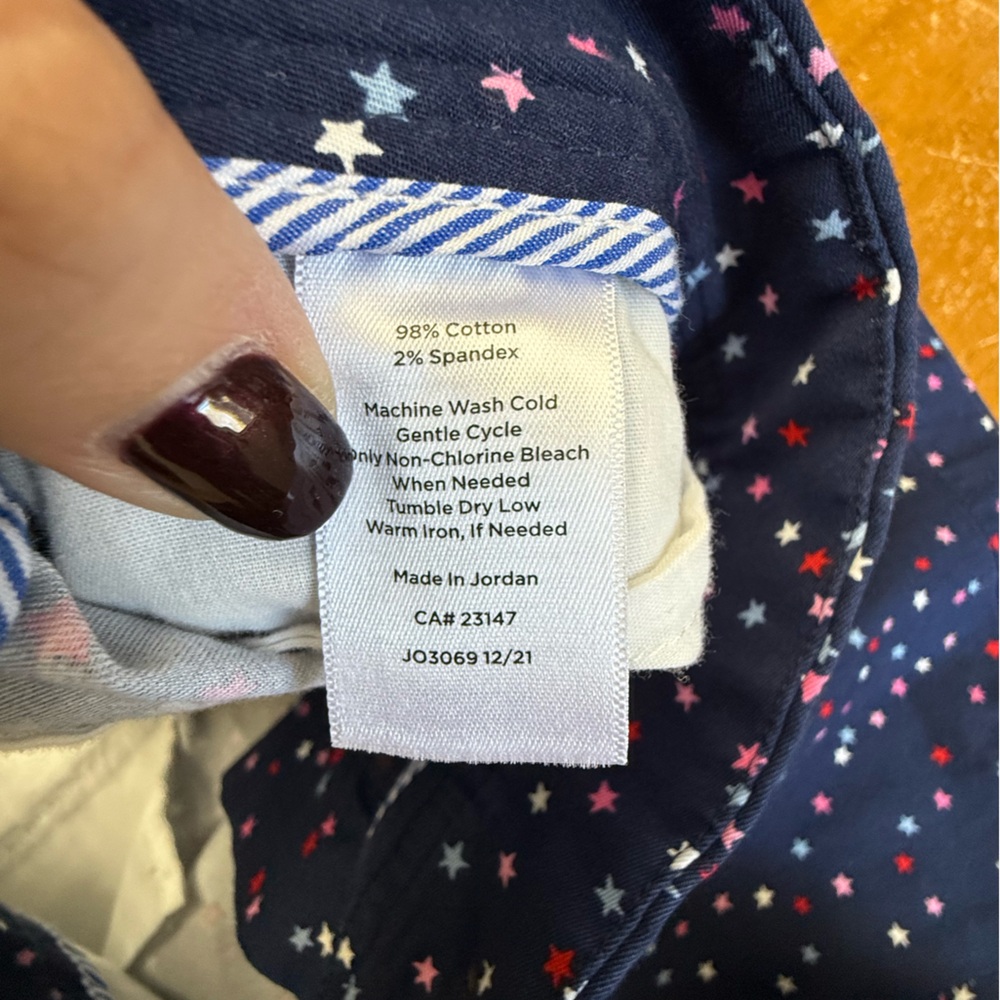 Talbots Navy Star Print Chino Shorts - Picture 4 of 10
